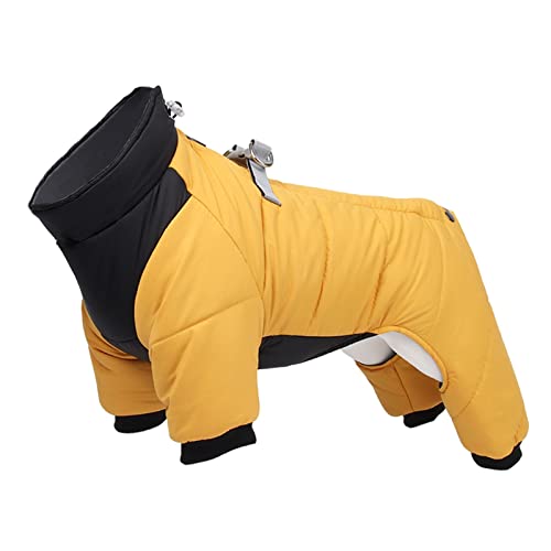 RARIDA Winter Warm Verdicken Haustier Hund Jacke Wasserdichte Hundekleidung for Kleine Mittelgroße Hunde Welpenmantel Chihuahua Französische Bulldogge Mops Kleidung (Color : GELB, Size : XL) von RARIDA