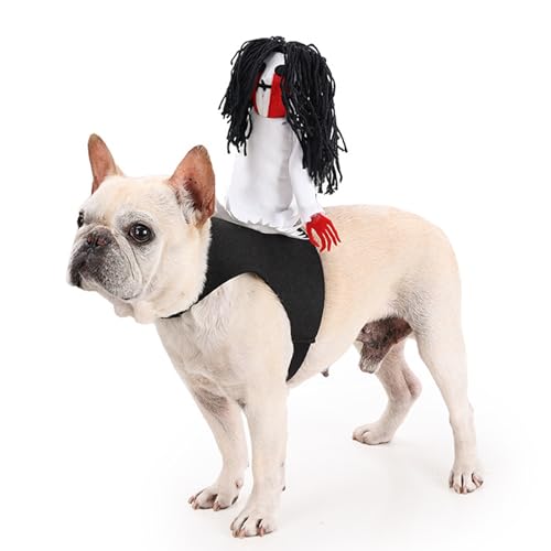 Halloween Kostüme für Hunde,Hund Halloween Kostüm Haustier Cosplay Party Anzug,Hundekostüm Cosplay für Halloween, Welpen, Kätzchen, Cosplay-Party (White, L) von RARIHUOZY