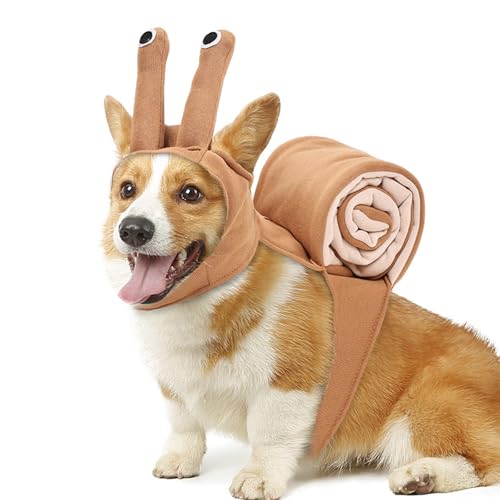 Haustier Kleidung Hundekostüm,lustige Schneckenkostüme Für Hunde Und Katzen,Katzenkostüm Für Katzen Lustiges Hundekleidung Haustiere Kostüm Halloween,Weihnachten,Cosplay-Outfits (Yellow, L) von RARIHUOZY