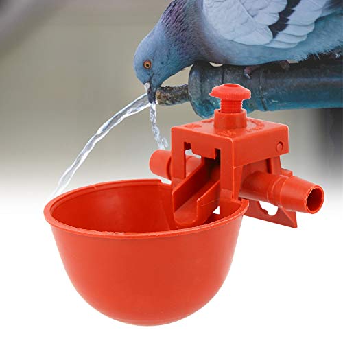 10 Stück Geflügeltränke, Wassertränke, Schüssel, Becher, Käfig, Zubehör, Praktisches Geflügelwerkzeug, Verstellbares Volumen, ABS-Material, Rot, Größe 8,9 cm von RASTKY