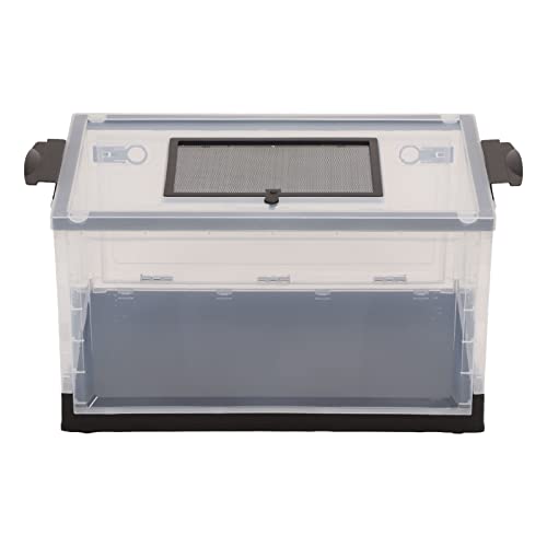 Hamsterkäfig, Transparenter Wassertank, Atmungsaktiver, Dekorativer und Dekorativer Käfig, 60L * 37B * 10H (Black) von RASTKY