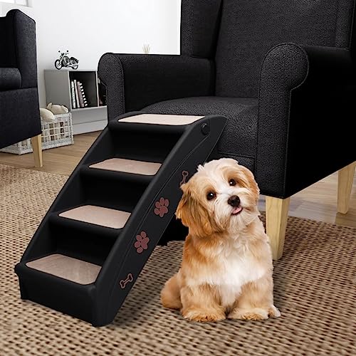 Hunde-Treppe, zusammenklappbar, 62 x 40 x 49,5 cm, Farbe: Schwarz von RAUGAJ