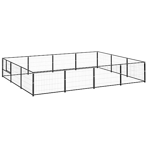 Pet Supplies-Hundehütte Schwarz 12 m² Stahl-Tiere & Haustierbedarf von RAUGAJ