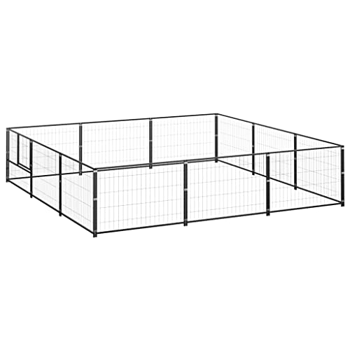 Pet Supplies-Hundehütte Schwarz 9 m² Stahl-Tiere & Haustierbedarf von RAUGAJ