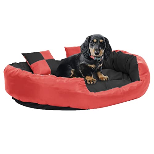 Pet Supplies Hundekissen, waschbar, 110 x 80 x 23 cm, Rot / Schwarz von RAUGAJ