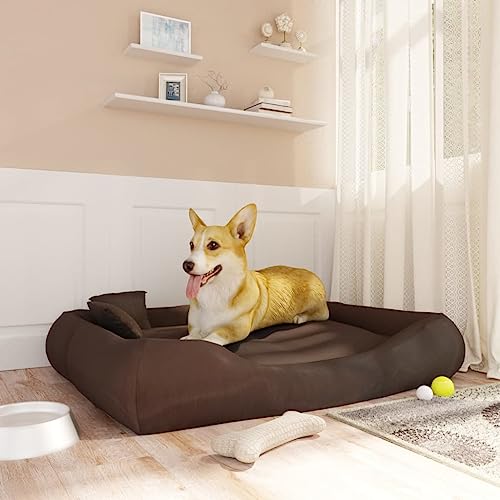 RAUGAJ Hundekissen mit Kopfkissen braun 115x100x20 cm Oxford Stoff Artikelfarbe braun von RAUGAJ