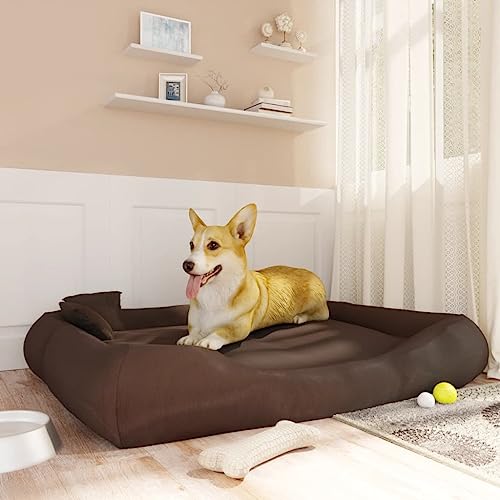 RAUGAJ Hundekissen mit Kopfkissen braun 135x110x23cm Oxford Stoff Artikelfarbe braun von RAUGAJ