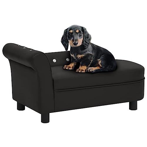 RAUGAJ Hundesofa schwarz 83x45x42 cm Kunstleder Artikelfarbe schwarz von RAUGAJ