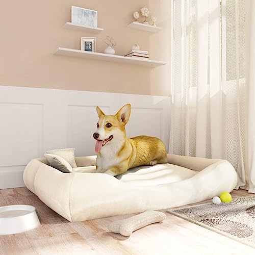 RAUGAJ Pet Supplies-Hundekissen mit Kissen, Beige, 115 x 100 x 20 cm, Oxford-Stoff, Tiere & Haustierbedarf von RAUGAJ