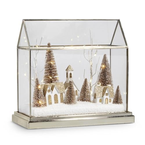 Raz Imports 2024 Good Tidings Terrarium, beleuchtet, verschneites Dorf, 32,4 cm von RAZ Imports