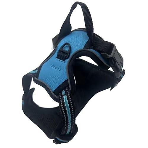 Doppelschichtige, explosionsgeschützte Brust-Rückenleine for Hunde, Anti-Flucht-Rückengurt for Hunde, reflektierende Weste, Brustgurt-Seil (Color : Chest Back Blue, Size : Size XL) von RC-BKKXXEAV
