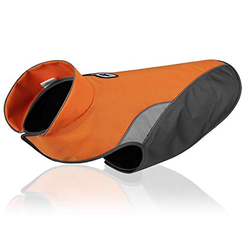 RC GearPro Wasserdicht Fleece kalt Wetter Haustierweste Wintermantel mit reflektierenden Streifen für kleine mittelgroße Hunde (S, orange) von RC GearPro