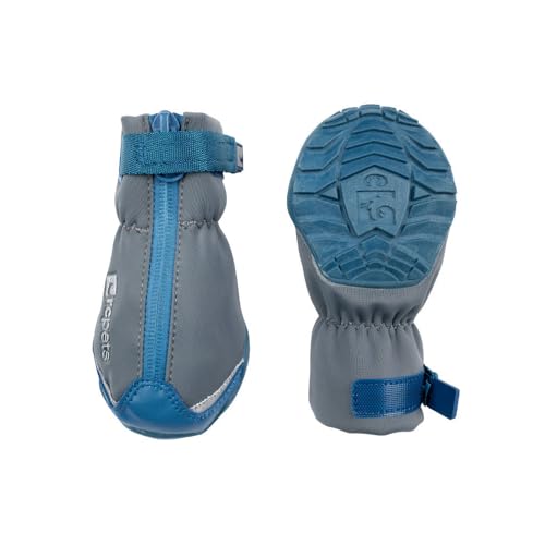 RC Pets Bequeme verstellbare Softshell-Hundestiefel, Größe S, Dunkelgrau/Arktisblau von RC Pet Products