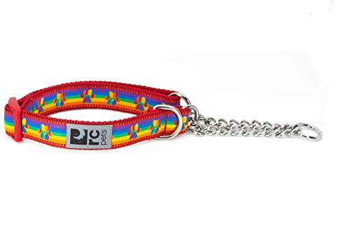 RC Pets Martingale Trainingshalsband, 1,9 cm, klein, Regenbogen-Pfoten von RC Pet Products