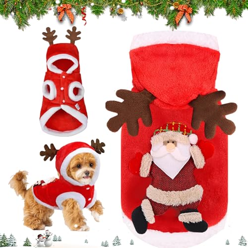 Hundekostüme Weihnachten Elch Kostüm, Haustier Weihnachtskostüm, Weihnachten Hundekleidung, Haustier Weihnachtskostüm für Hunde Katzen, Warme Hoodies Xmas Haustier Kleidung Anzug(L) von RCYHCY