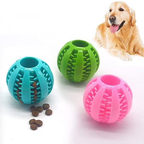 REACHYEA Hundefutterball, interaktiv, elastischer Ball, Naturkautschuk, auslaufender Ball, Zähne, Gummi, Reinigungsball, Hundespielzeug, Zubehör, Hundezubehör von REACHYEA