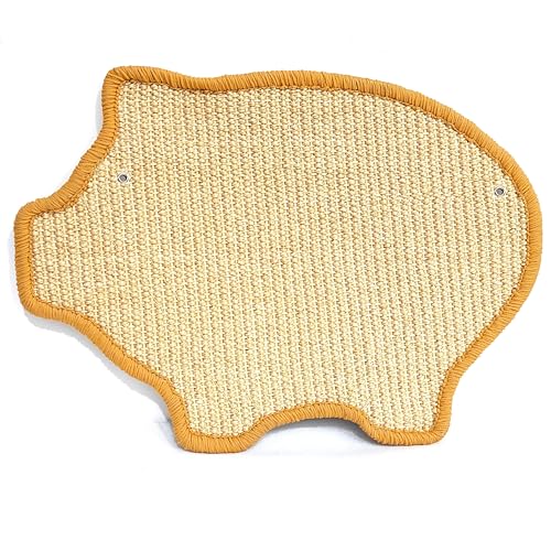 Ready To Pets Katzen-Kratzmatte Herzform, Sisal-Teppich, mit Klettbändern für Boden und Wand (Schwein) von Ready To Pets