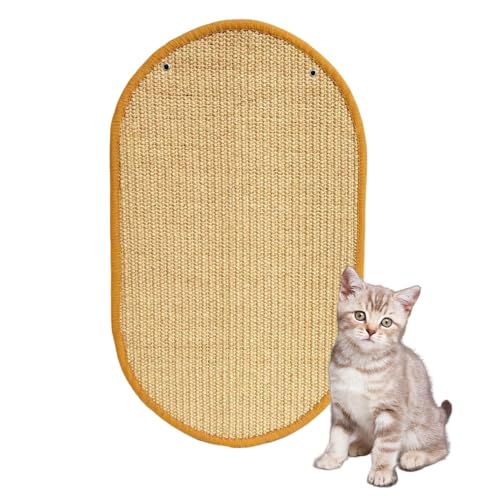 Ready To Pets Katzen-Kratzmatte Herzform, Sisal-Teppich, mit Klettbändern für Boden und Wand (Oval) von Ready To Pets