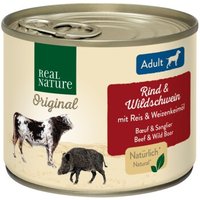 REAL NATURE Adult Rind & Wildschwein 6x200 g von REAL NATURE