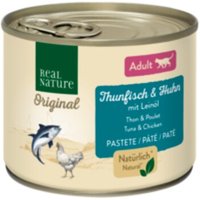 REAL NATURE Original Nassfutter Katze, Adult, Thunfisch & Huhn mit Leinöl 6x200 g von REAL NATURE