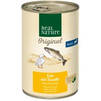 REAL NATURE Original Nassfutter für Hunde Adult Ente mit Forelle 6x400 g von REAL NATURE