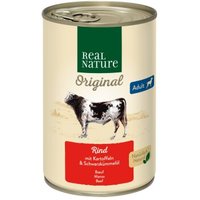 REAL NATURE Original Nassfutter für Hunde Adult Rind mit Kartoffel 6x400 g von REAL NATURE