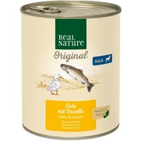 REAL NATURE Original Nassfutter für Hunde Adult Ente mit Forelle 6x800 g von REAL NATURE