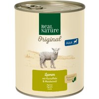 REAL NATURE Original Nassfutter für Hunde Adult Lamm mit Kartoffeln 6x800 g von REAL NATURE