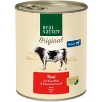 REAL NATURE Original Nassfutter für Hunde Adult Rind mit Kartoffel 6x800 g von REAL NATURE