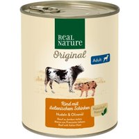 REAL NATURE Original Nassfutter für Hunde Adult Rind mit italienischem Schinken 6x800 g von REAL NATURE