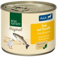 REAL NATURE Original Nassfutter für Hunde Adult Ente mit Forelle 12x200 g von REAL NATURE