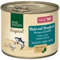 REAL NATURE Adult Huhn mit Thunfisch, Shrimps und Lachsöl 6x200 g von REAL NATURE