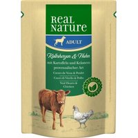 REAL NATURE Adult Pouches Kalbsherzen & Huhn 6x300 g von REAL NATURE