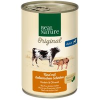 REAL NATURE Original Nassfutter für Hunde Adult Rind mit italienischem Schinken 12x400 g von REAL NATURE