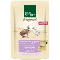 REAL NATURE Original Adult 12x85g Kaninchen mit Geflügel, Paté / Pastete/ Mousse von REAL NATURE