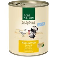 REAL NATURE Original Light Nassfutter für Hunde Huhn & Pute 12x800 g von REAL NATURE