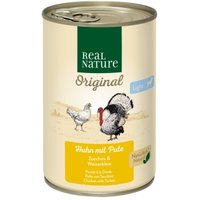 REAL NATURE Original Light Nassfutter für Hunde Huhn mit Pute 12x400 g von REAL NATURE