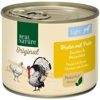 REAL NATURE Original Light Nassfutter für Hunde Huhn & Pute 12x200 g von REAL NATURE