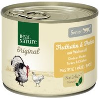 REAL NATURE Original Nassfutter Katze, Senior, Truthahn & Huhn mt Walnussöl 6x200 g von REAL NATURE