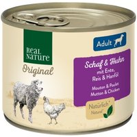 REAL NATURE Original Nassfutter für Hunde Adult Schaf & Huhn 12x200 g von REAL NATURE