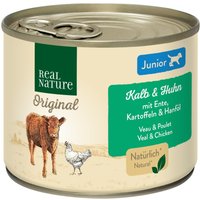 REAL NATURE Original Nassfutter für Hunde Junior Geflügel & Kalb 24x200 g von REAL NATURE