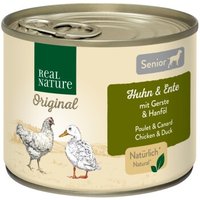 REAL NATURE Original Nassfutter für Hunde Senior Huhn & Ente 24x200 g von REAL NATURE