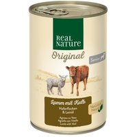 REAL NATURE Original Nassfutter für Hunde Senior Lamm & Kalb 12x400 g von REAL NATURE