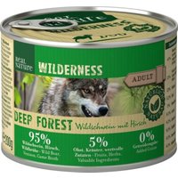 REAL NATURE WILDERNESS Nassfutter für Hunde Adult Deep Forest Wildschwein mit Hirsch 6x200 g von REAL NATURE