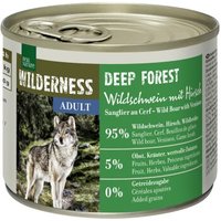 REAL NATURE WILDERNESS Nassfutter für Hunde Adult Deep Forest Wildschwein mit Hirsch 6x200 g von REAL NATURE