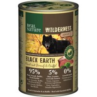 REAL NATURE WILDERNESS Nassfutter für Hunde Adult Black Earth Rind mit Strauß & Büffel 6x400 g von REAL NATURE