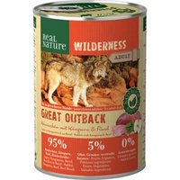 REAL NATURE WILDERNESS Nassfutter für Hunde Adult Great Outback Kaninchen, Känguru & Rind 6x400 g von REAL NATURE