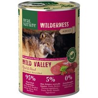 REAL NATURE WILDERNESS Nassfutter für Hunde Adult Wild Valley Pferd & Rind 6x400 g von REAL NATURE