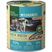 REAL NATURE WILDERNESS Nassfutter für Hunde Adult Fresh Water Hering, Lachs & Ente 6x800 g von REAL NATURE