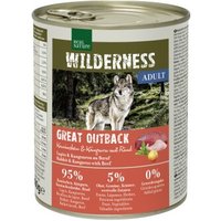 REAL NATURE WILDERNESS Nassfutter für Hunde Adult Great Outback Kaninchen, Känguru & Rind 6x800 g von REAL NATURE